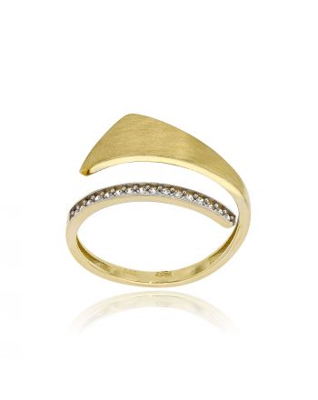 Δαχτυλίδι από Κίτρινο Χρυσό Κ14 με Πέτρες Ζιργκόν 033028