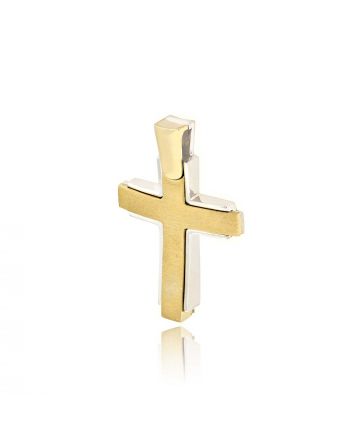 Σταυρός Βάπτισης Val΄Oro για Αγόρι Κίτρινο & Λευκό Χρυσό 14 Καρατίων 033141