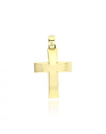 Σταυρός Βάπτισης για Αγόρι Σκέτος Κίτρινο Χρυσό 14 Καρατίων 033617