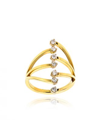 Δαχτυλίδι από Κίτρινο Χρυσό Κ18 με Διαμάντι 034505