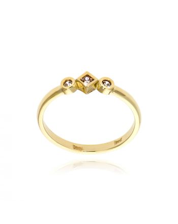 Δαχτυλίδι από Κίτρινο Χρυσό Κ14 με Πέτρες Ζιργκόν 034813
