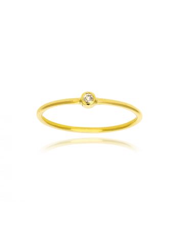 Μονόπετρο Δαχτυλίδι από Κίτρινο Χρυσό 18 Καρατίων με Διαμάντι Μπριγιάν 035023