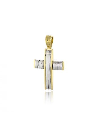 Σταυρός Βάπτισης για Αγόρι Val΄Oro από Δίχρωμο Χρυσό Κ14 035193