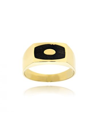Δαχτυλίδι Ανδρικό Val΄Oro από Κίτρινο Χρυσό Κ14 με Έβενο 035199