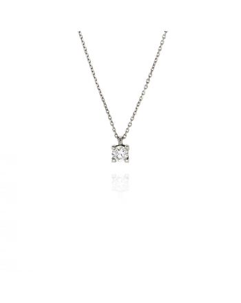 Μενταγιόν με Αλυσίδα από Λευκό Χρυσό Κ18 με Διαμάντι 035326