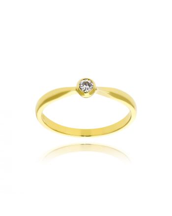 Μονόπετρο Δαχτυλίδι από Κίτρινο Χρυσό Κ18 με Διαμάντι 035346