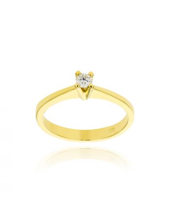 Μονόπετρο Δαχτυλίδι από Κίτρινο Χρυσό Κ18 με Διαμάντι 035347