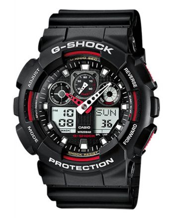Ρολόι Casio G-Shock Quartz με Μαύρο Λουράκι από Καουτσούκ GA-100-1A4ER