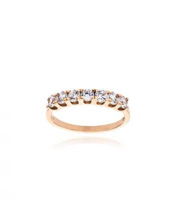 Σειρέ Δαχτυλίδι από Ροζ Χρυσό Κ14 με Πέτρες Ζιργκόν 035996