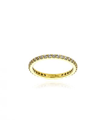 Δαχτυλίδι Σειρέ Ολόβερο από Κίτρινο Χρυσό Κ14 με Πέτρες Ζιργκόν 035998