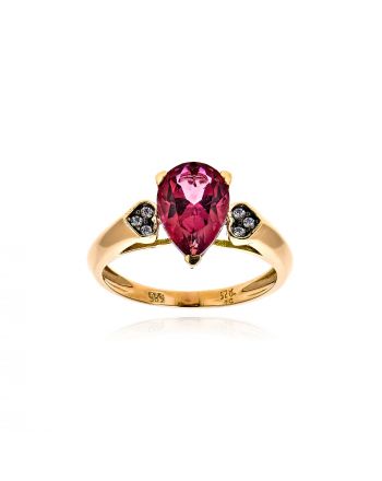 Δαχτυλίδι από Ροζ Χρυσό Κ14 με Πέτρες Ζιργκόν 036209
