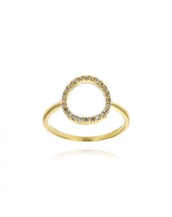 Δαχτυλίδι από Κίτρινο Χρυσό Κ14 με Πέτρες Ζιργκόν 036371