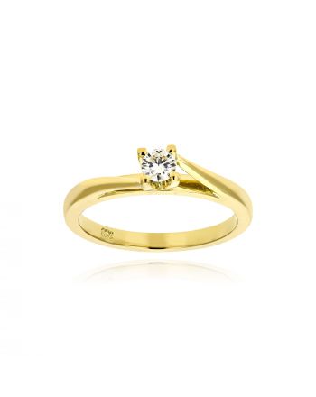 Μονόπετρο Δαχτυλίδι από Κίτρινο Χρυσό Κ18 με Διαμάντι 036494