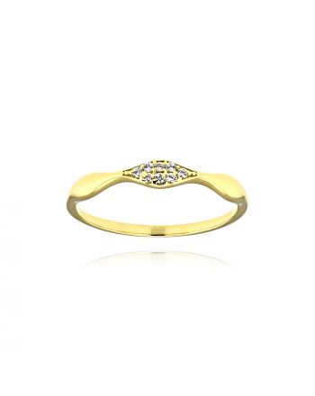 Δαχτυλίδι από Κίτρινο Χρυσό Κ14 με Πέτρες Ζιργκόν 036798