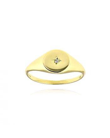 Δαχτυλίδι από Κίτρινο Χρυσό Κ9 με Πέτρες Ζιργκόν 036801
