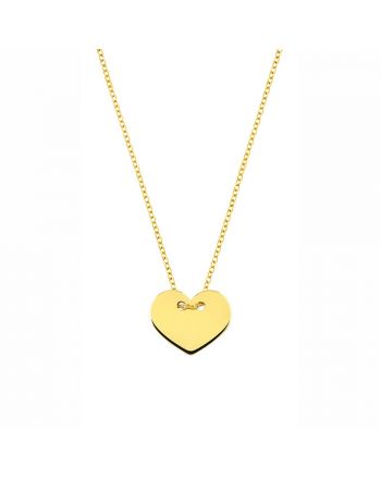 Μενταγιόν Καρδιά με Αλυσίδα απο Κίτρινο Χρυσό Κ14 036997