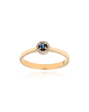 Δαχτυλίδι Ροζέτα από Ροζ  Χρυσό Κ18 με Τοπάζι και Διαμάντια 037484