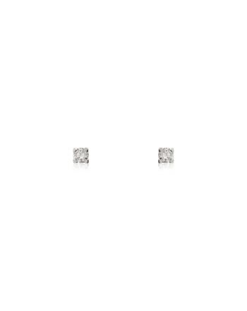 Μονόπετρα Σκουλαρίκια από Λευκό  Χρυσό 18 Καρατίων με Διαμάντια 037493