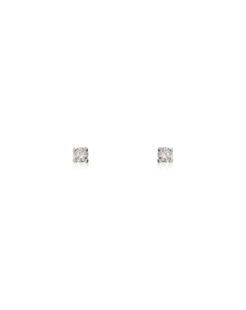 Μονόπετρα Σκουλαρίκια από Λευκό  Χρυσό 18 Καρατίων με Διαμάντια 037493
