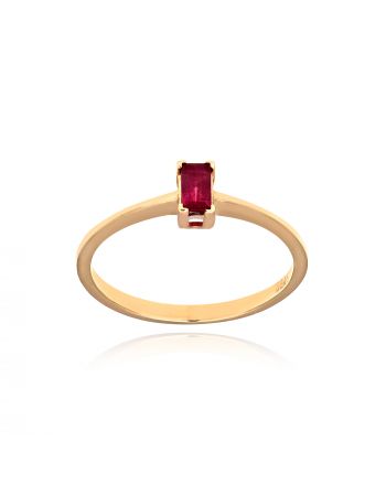 Μονόπετρο Δαχτυλίδι από Ροζ Χρυσό Κ18 με Ρουμπίνι 037710