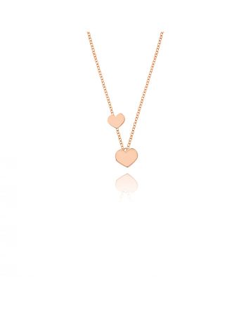 Μενταγιόν Καρδιά με Αλυσίδα από Ροζ Χρυσό Κ14 037761