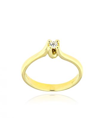 Μονόπετρο Δαχτυλίδι από Κίτρινο Χρυσό Κ9 με Διαμάντι 037908