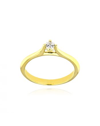 Μονόπετρο Δαχτυλίδι από Κίτρινο Χρυσό Κ9 με Διαμάντι 037909