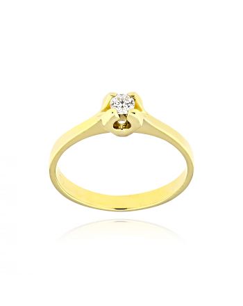 Μονόπετρο Δαχτυλίδι από Κίτρινο Χρυσό Κ9 με Διαμάντι 037910
