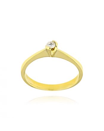 Μονόπετρο Δαχτυλίδι από Κίτρινο Χρυσό Κ9 με Διαμάντι 037915