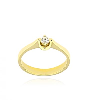 Μονόπετρο Δαχτυλίδι από Κίτρινο Χρυσό Κ9 με Διαμάντι 037916