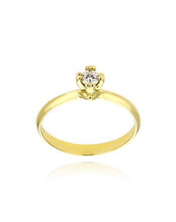 Μονόπετρο Δαχτυλίδι από Κίτρινο Χρυσό Κ9 με Διαμάντι 037918