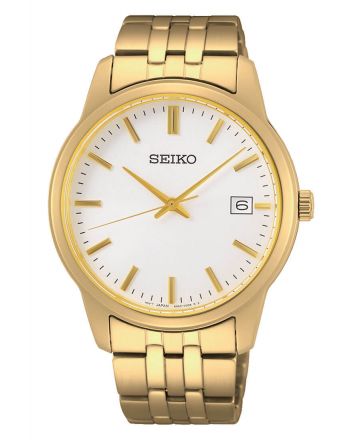 Ρολόι Seiko Essential Quartz με Μπρασελέ από Ανοξείδωτο Ατσάλι σε Χρώμα Χρυσό SUR404P1