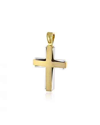 Σταυρός Βάπτισης Val΄Oro για Αγόρι από Δίχρωμο Χρυσό Κ14 038330