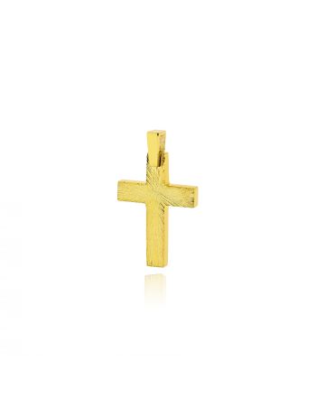 Αντρικός Σταυρός από Κίτρινο Χρυσό Κ14 038361