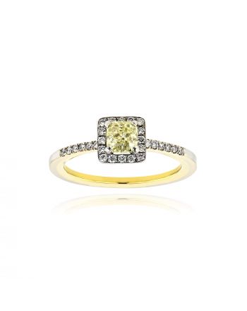 Δαχτυλίδι Ροζέτα από Κίτρινο και Λευκό Χρυσό  Κ18 με Διαμάντια 038406