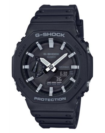 Ρολόι Casio G-Shock Quartz με Μαύρο Λουράκι από Καουτσούκ GA-2100-1AER