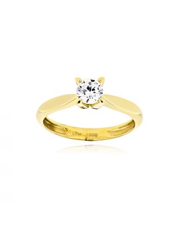Μονόπετρο Δαχτυλίδι Millus από Κίτρινο  Χρυσό Κ14 με Πέτρα Ζιργκόν 038685