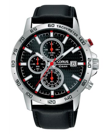 Ανδρικό Ρολόι Lorus Sports Quartz με Μαύρο Δερμάτινο Λουράκι RM309GX9