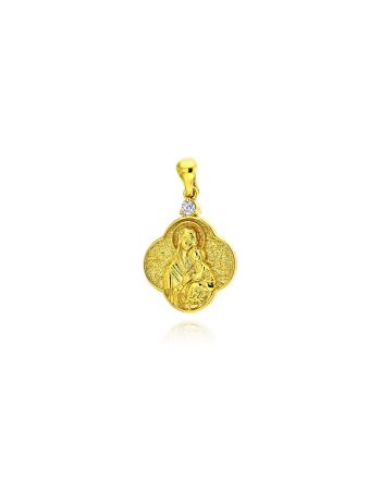 Παιδικό Μενταγιόν Παναγίτσα Anastasios Creations από Ασήμι 925 με Πέτρα Ζιργκόν 039088