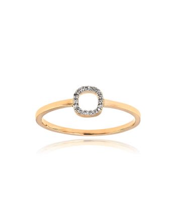 Δαχτυλίδι από Ροζ Χρυσό Κ18 με Διαμάντια 039152
