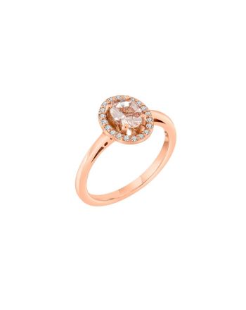 Δαχτυλίδι Ροζέτα MetronGold από Ροζ Χρυσό Κ14 με Μοργκανίτη και Διαμάντια 039238