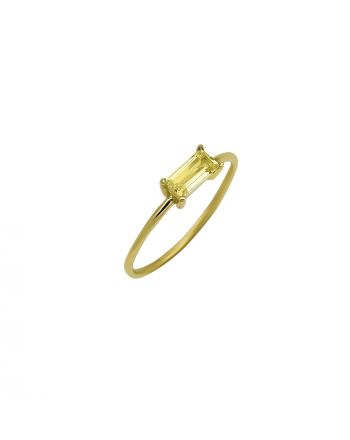 Δαχτυλίδι MetronGold από Κίτρινο  Χρυσό Κ14 με Κιτρίνη 039251