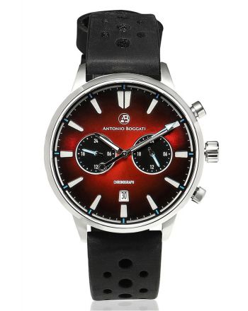Ρολόι Antonio Boggati Sport Luxury Chronograph με Μαύρο Δερμάτινο Λουράκι CHRONO 01