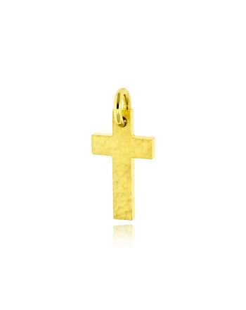 Σταυρός Βάπτισης Διπλής Όψης για Αγόρι από Κίτρινο Χρυσό 14 Καρατίων 039344
