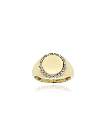 Δαχτυλίδι από Κίτρινο Χρυσό Κ14 με Ζιργκόν 039478