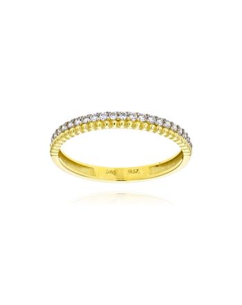 Δαχτυλίδι Σειρέ από Κίτρινο Χρυσό 14 Καρατίων με Πέτρες Ζιργκόν 039634