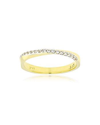 Δαχτυλίδι Σειρέ από Κίτρινο Χρυσό Κ14 με Πέτρες Ζιργκόν 039754