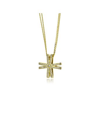 Σταυρός Βάπτισης Val΄Oro με Αλυσίδα για Κορίτσι από Κίτρινο Χρυσό Κ14 και Πέτρες Ζιργκόν 039759