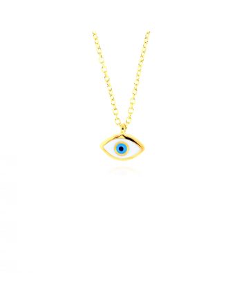 Μενταγιόν Μάτι με Αλυσίδα από Κίτρινο Χρυσό Κ14 040011