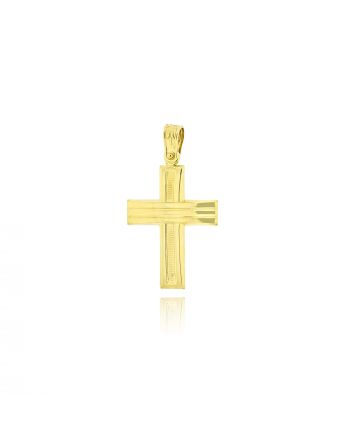 Σταυρός Βάπτισης για Αγόρι από Κίτρινο Χρυσό Κ14 040055